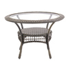 Alaterre Furniture Carolina 42" Diameter All-Weather Wicker Outdoor Dining Table with Glass Top AWWM02MM